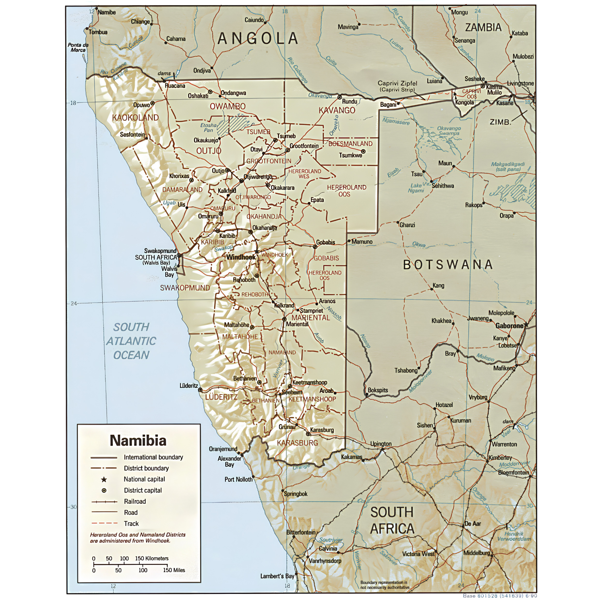 Carte de la Namibie