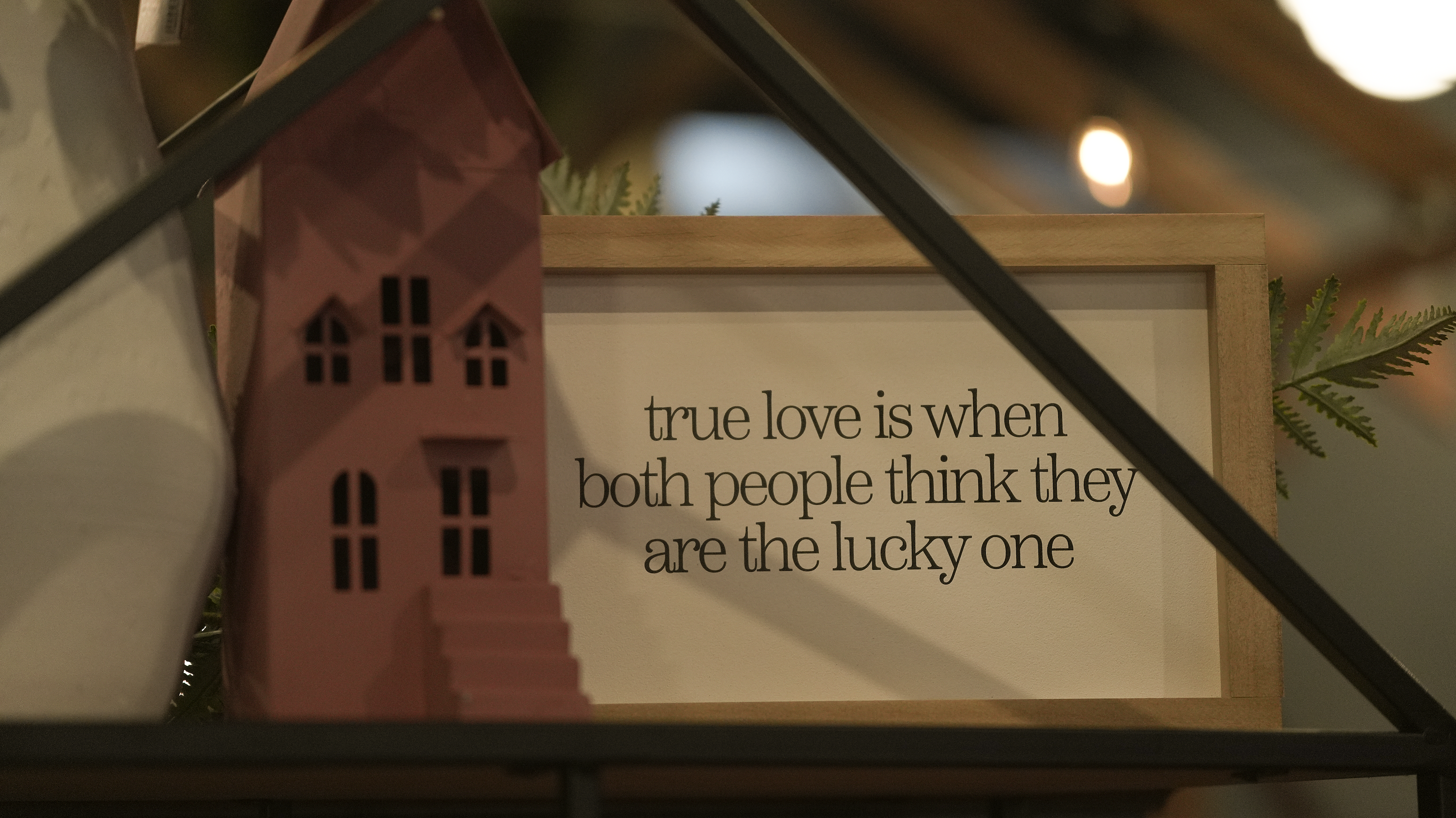 True Love Is When Both People 12x8 White/Light Oak