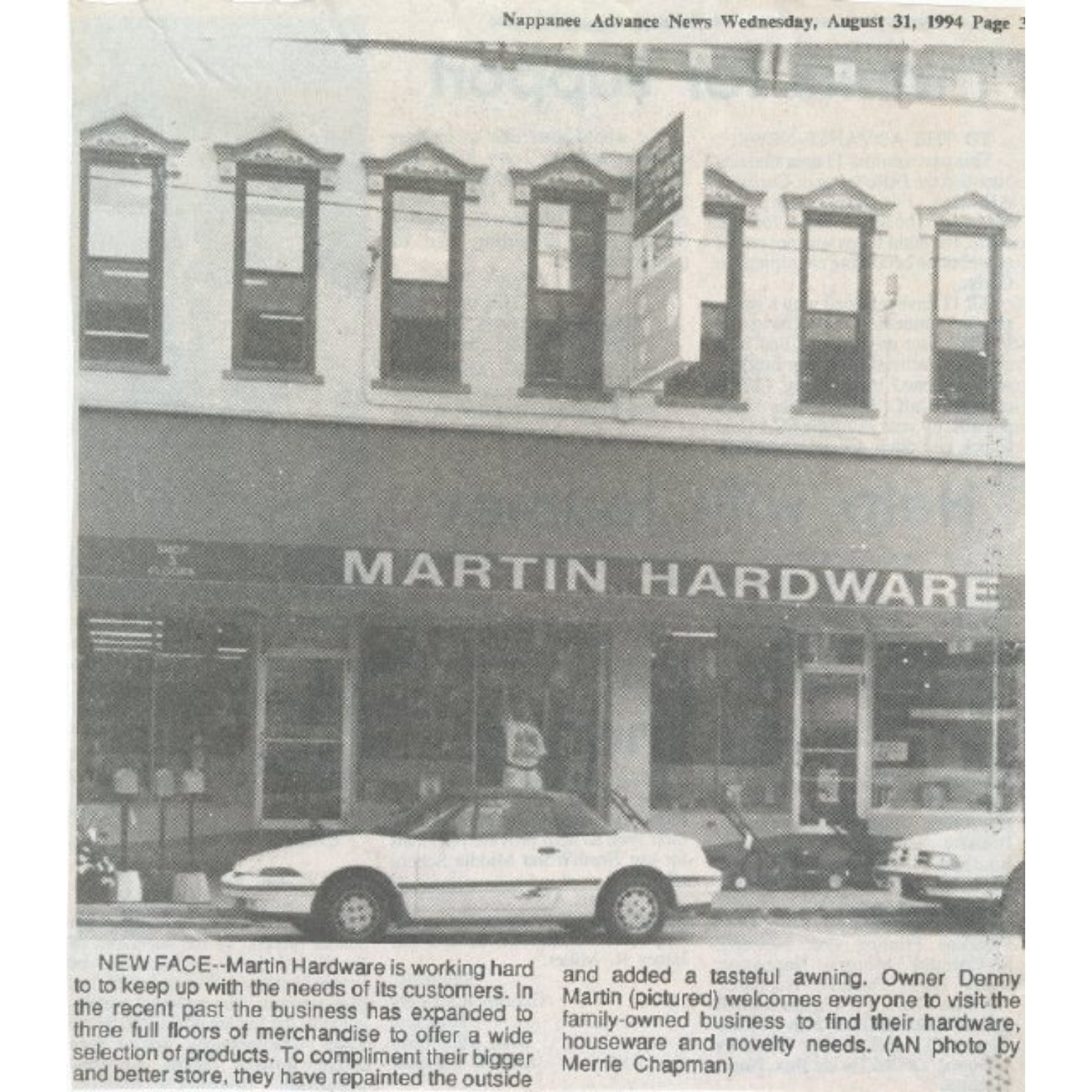 Martin Hardware 1994 Newspaper Photo