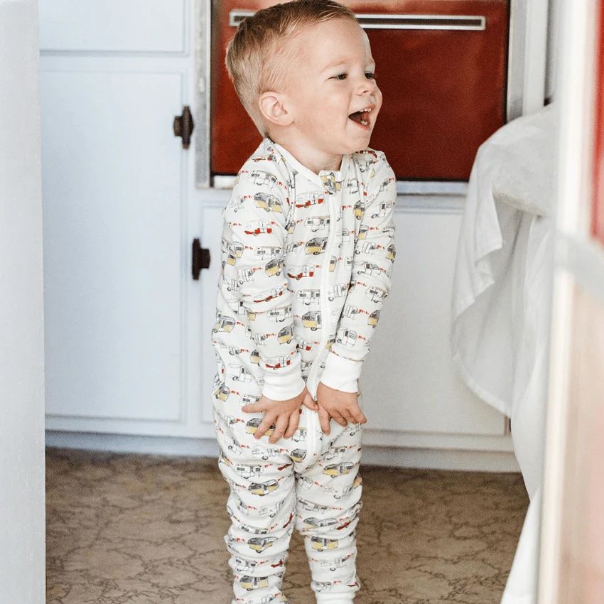 Milkbarn Vintage Trailers Organic Zipper Pajamas