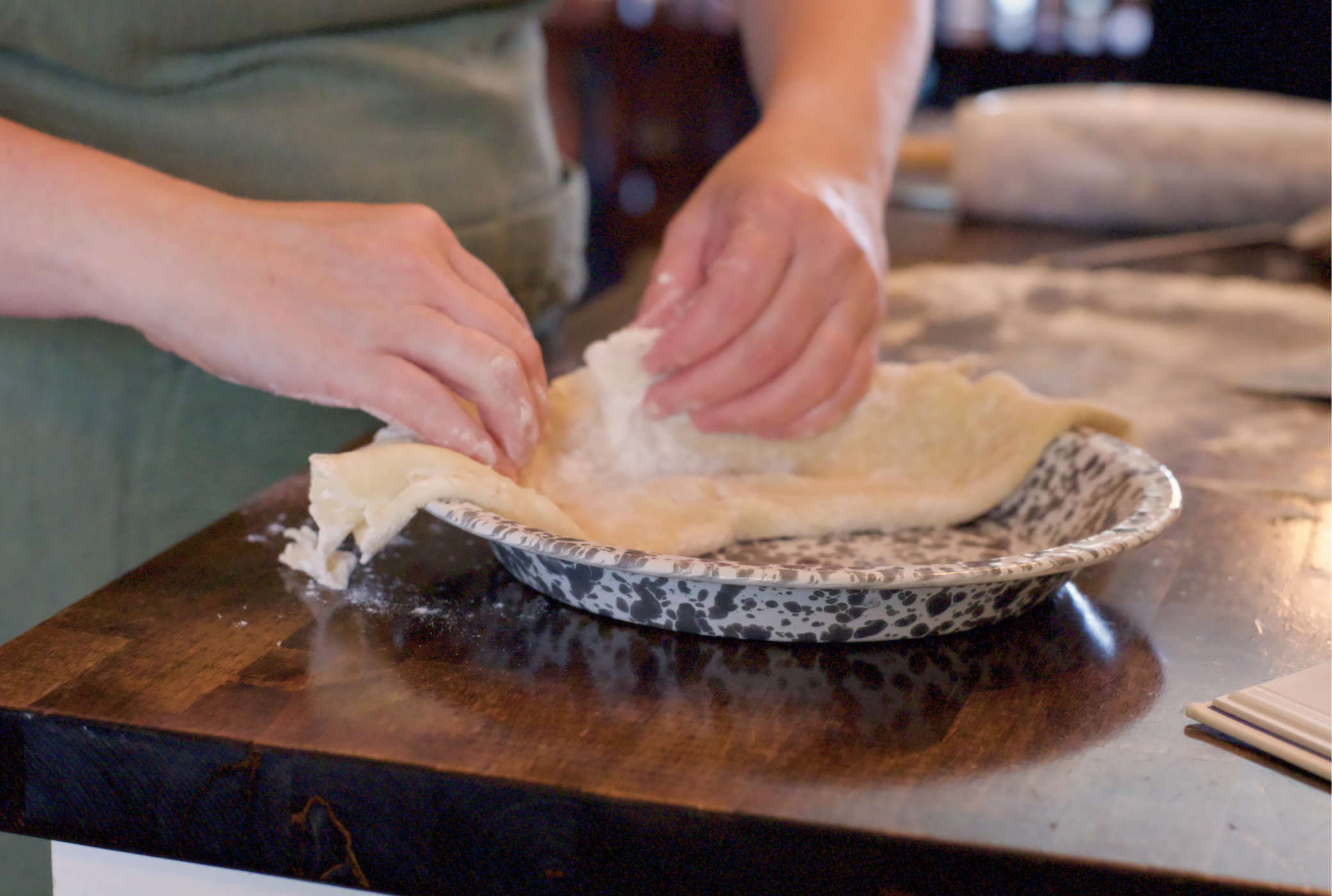 Gray Splatter Enamel Pie Plate