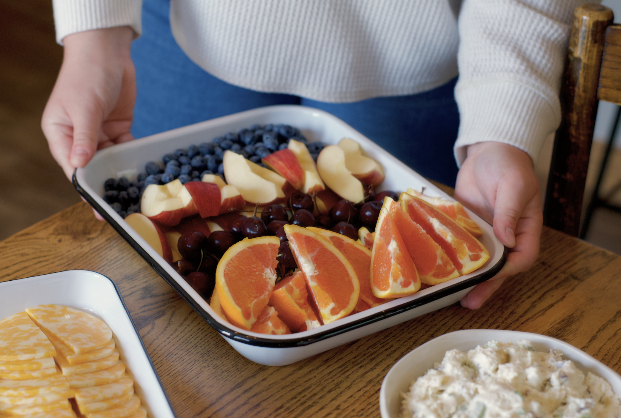 Small Tray Black Rim Enamel