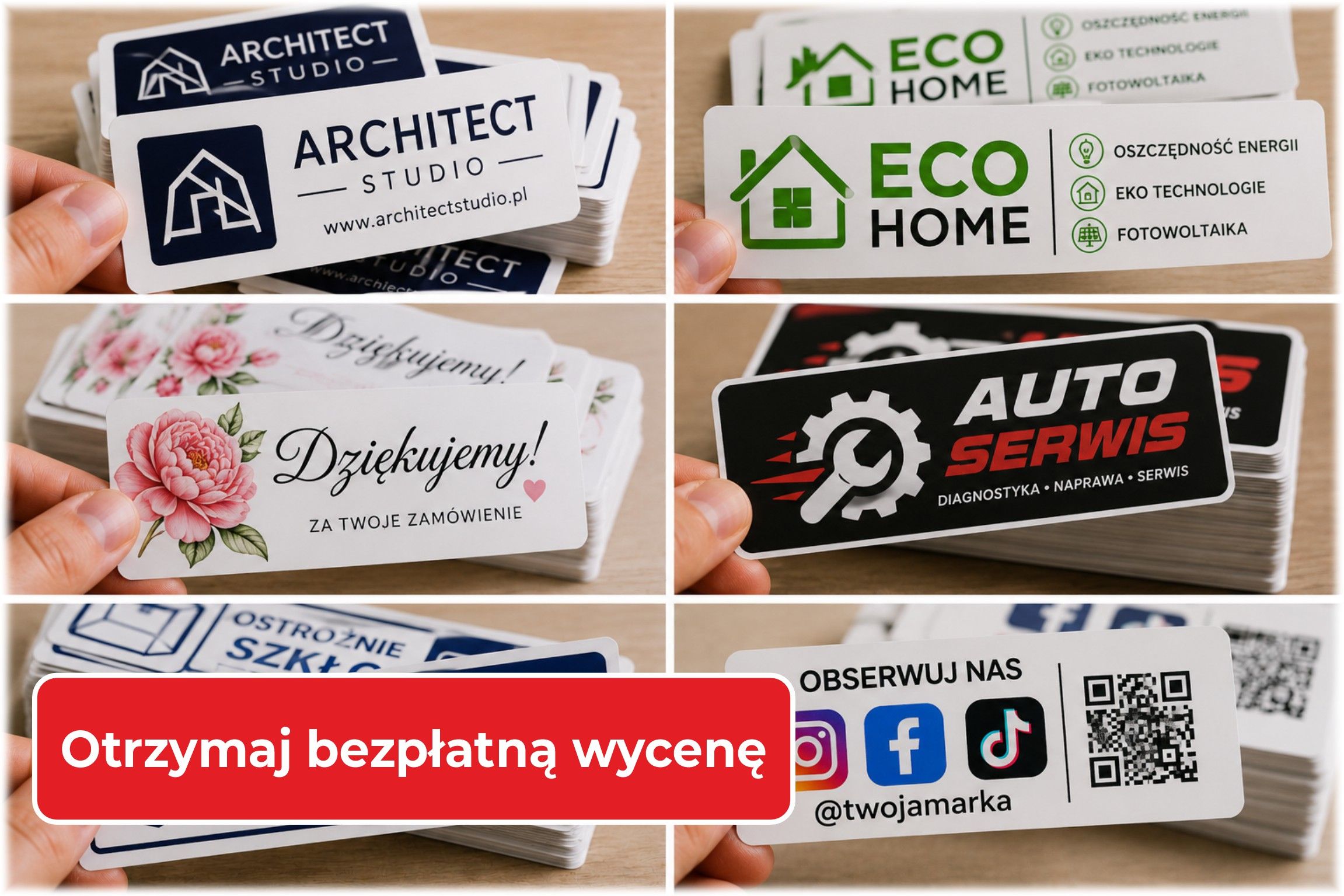 Naklejki cięte na sztuki - bezpłatna wycena