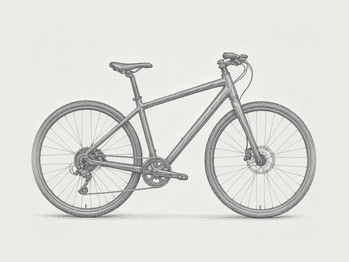 Pencil sketch of a hybrid bike