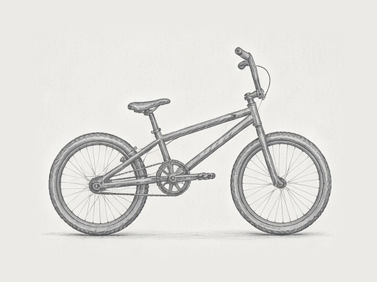Pencil sketch of a BMX bike