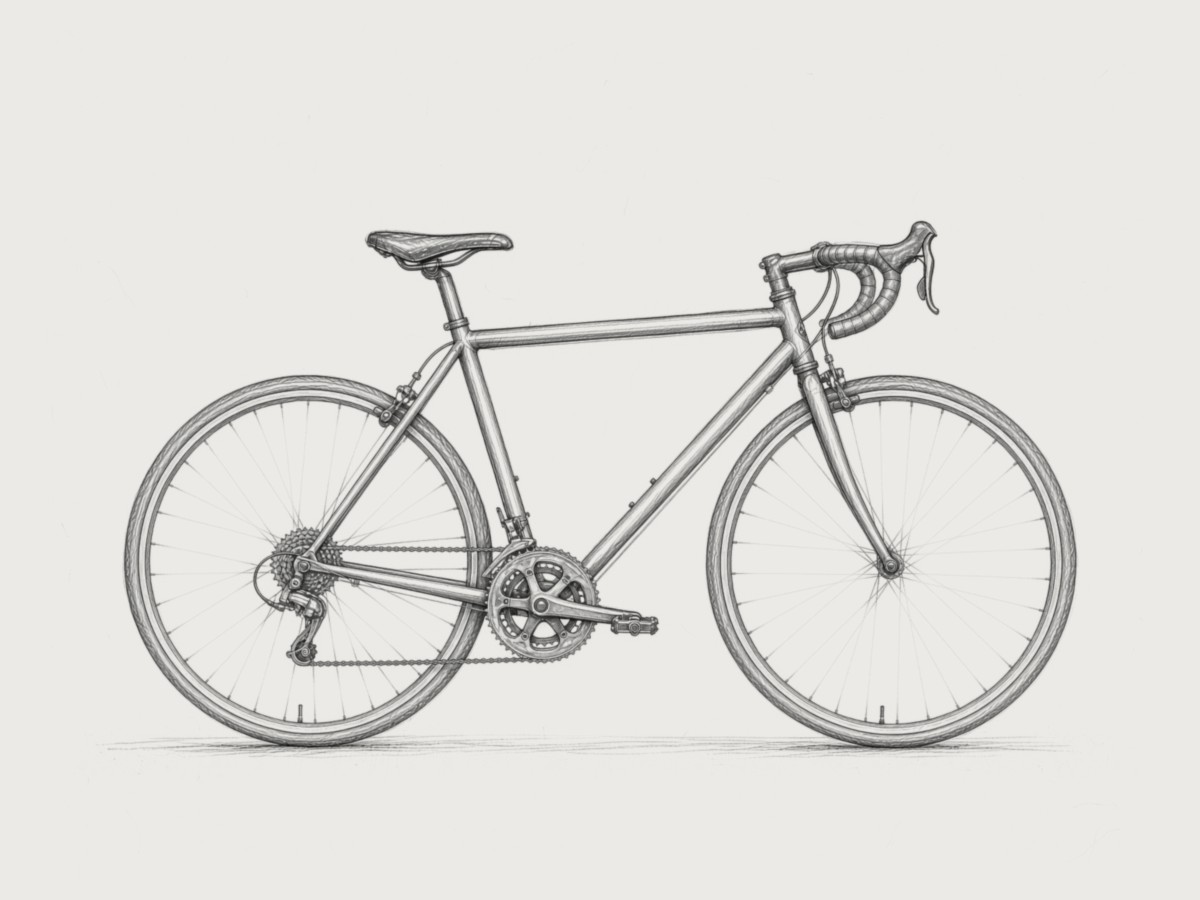 Pencil sketch of a road bike