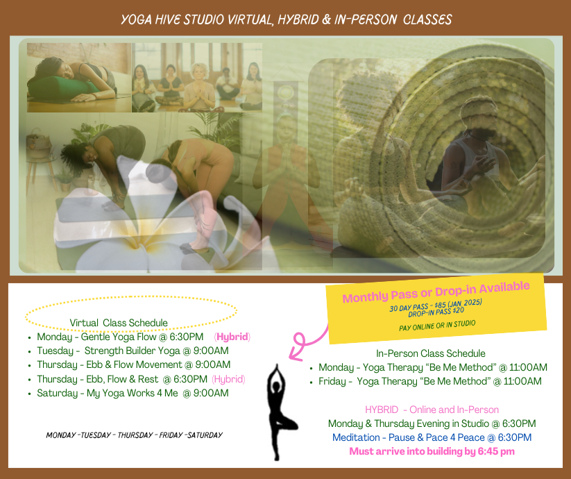 Yoga Hive Studio Virtual, Hybrid and In-Person Classes