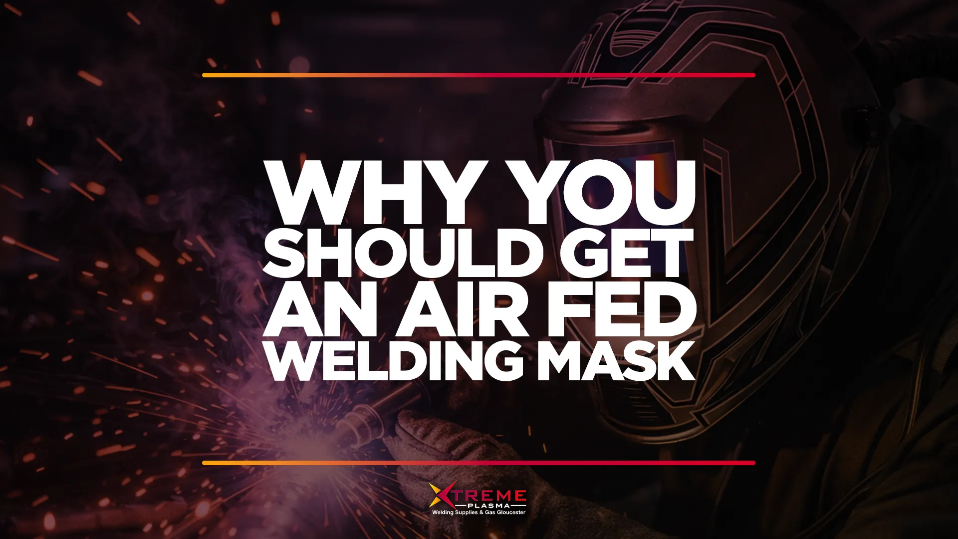 featured image on an article about why you should get an air fed welding mask, with an air fed welding mask in the background.