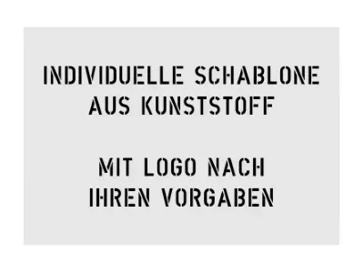 Individuelle Kunststoffschablone mit Logo
