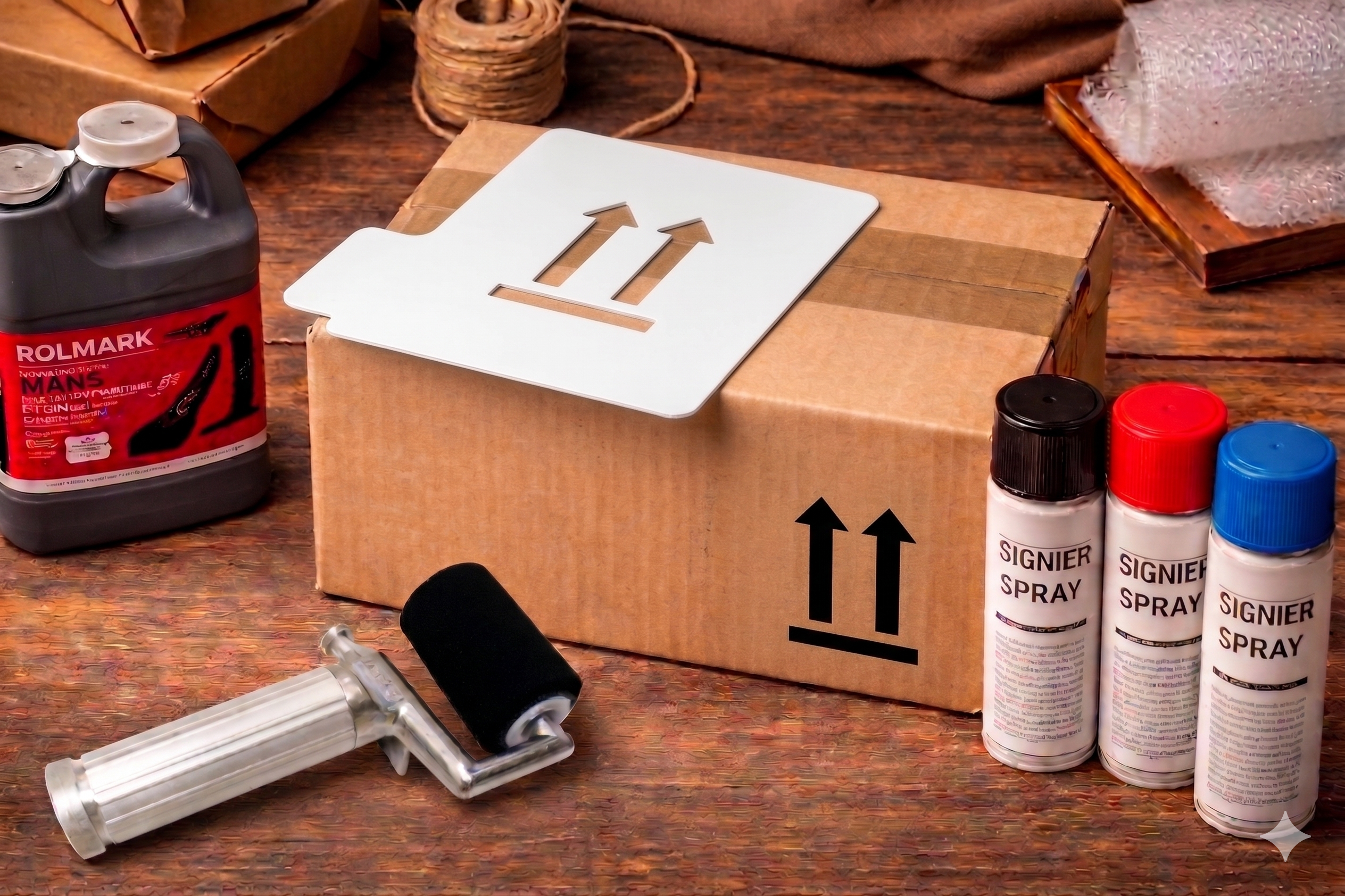 Schablonen mit Versandsymbolen für Verpackung, Logistik und Industrie