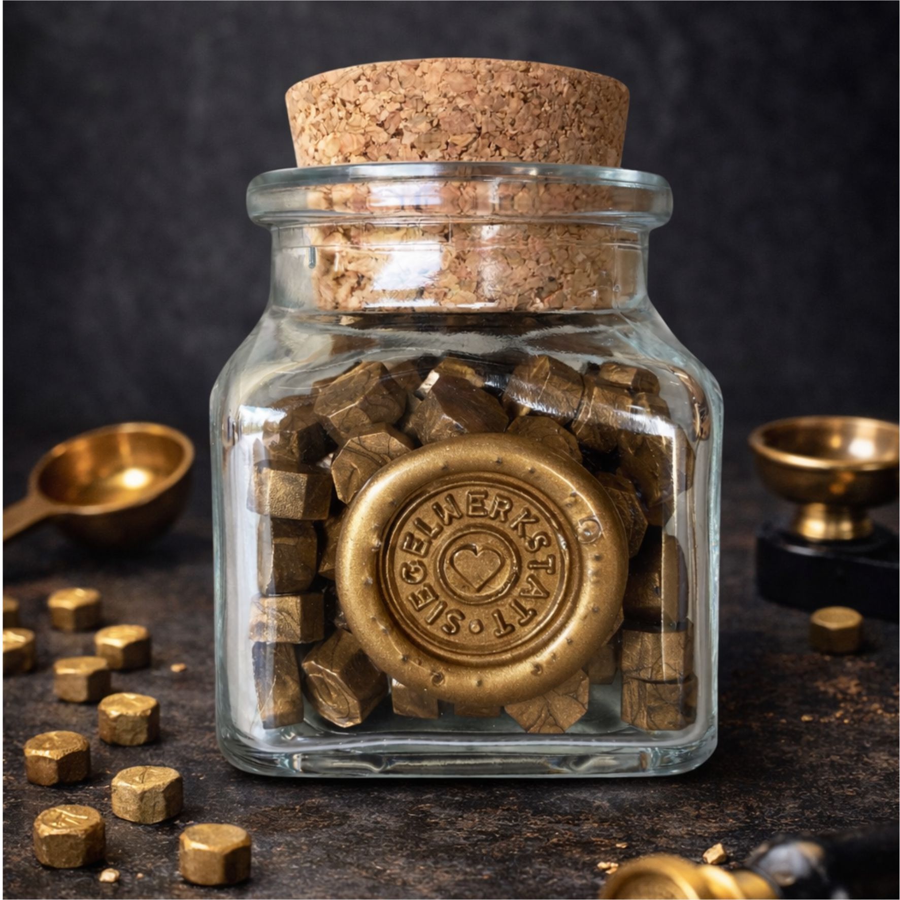 Siegelwachs-Perlen-Flasche-bronze