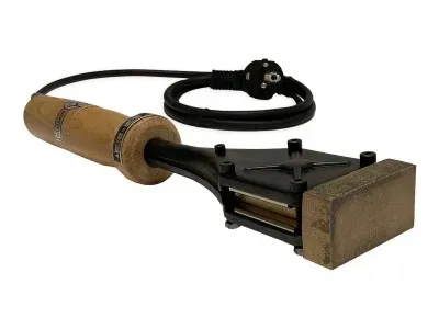 Brennstempel ALK T2 mit gravierter Textplatte 50 x 25 mm oder 35 mm rund