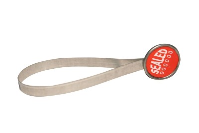 Fixlängenplombe Metall Sicherheitsplombe 210 mm mit Plombenkopf fortlaufender Nummer und SEALED Aufdruck