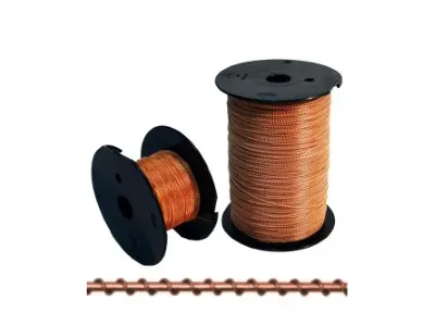Plombendraht Perlon Kupfer 0,5 x 0,3 mm mit Kunststoffkerndraht und Kupfer Wickeldraht