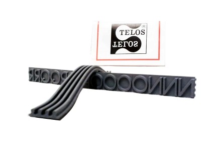 TELOS Stempelsystem mit Gummitypen für Buchstaben und Zahlen