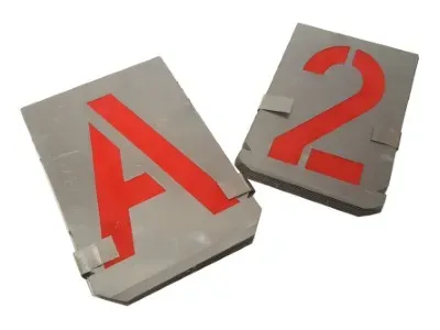Signierschablonen und Schablonen aus Metall oder Kunststoff