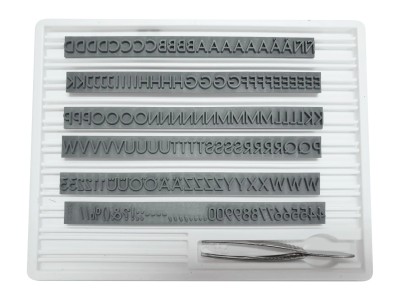 TELOS Typendruckerei Sortiment A mit Großbuchstaben Zahlen und Satzzeichen