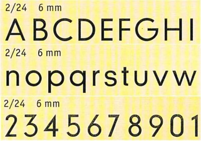 TELOS Schriftart Nummer 2 für Typendruckerei C