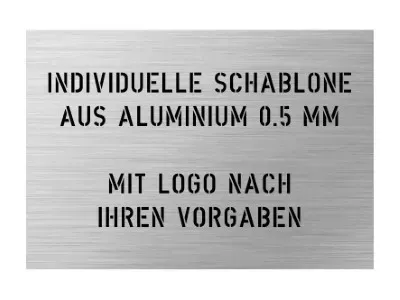 Individuelle Textschablone mit Wunschtext aus Aluminium Kunststoff oder Magnetfolie