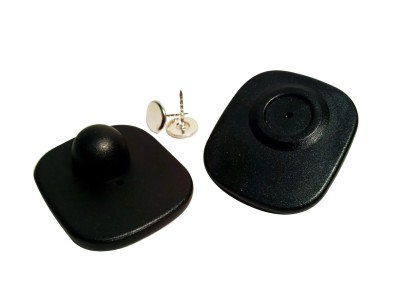 Hartetiketten T001 RF 8.2 MHz Warensicherungsetiketten 48 x 42 mm in schwarz oder weiß