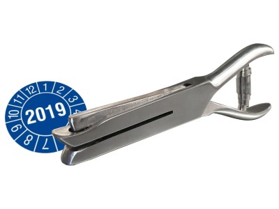 Lochzange 50 mit Kreisloch 3 mm und 50 mm Einfuhrtiefe für Prüfplaketten Kfz-Plaketten und Kontrollaufkleber
