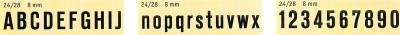 TELOS Standardschrift Nr. 24 für großflächige Stempelkennzeichnung