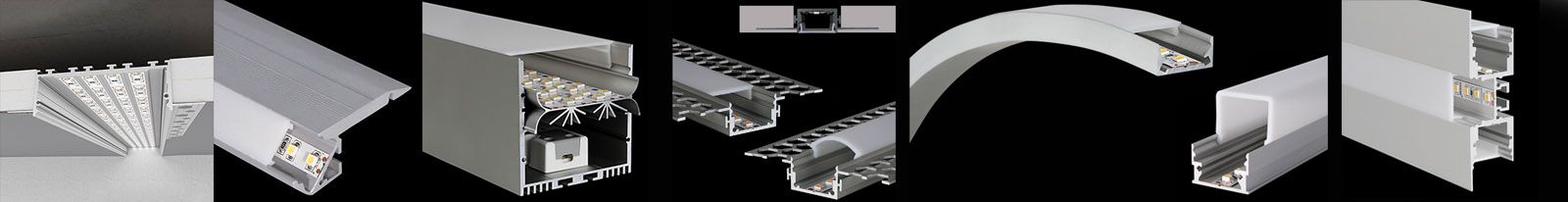 LED Profile, LED Leisten, Fliesenschienen, Deckenprofile, LED Leisten von 1A-Ledshop