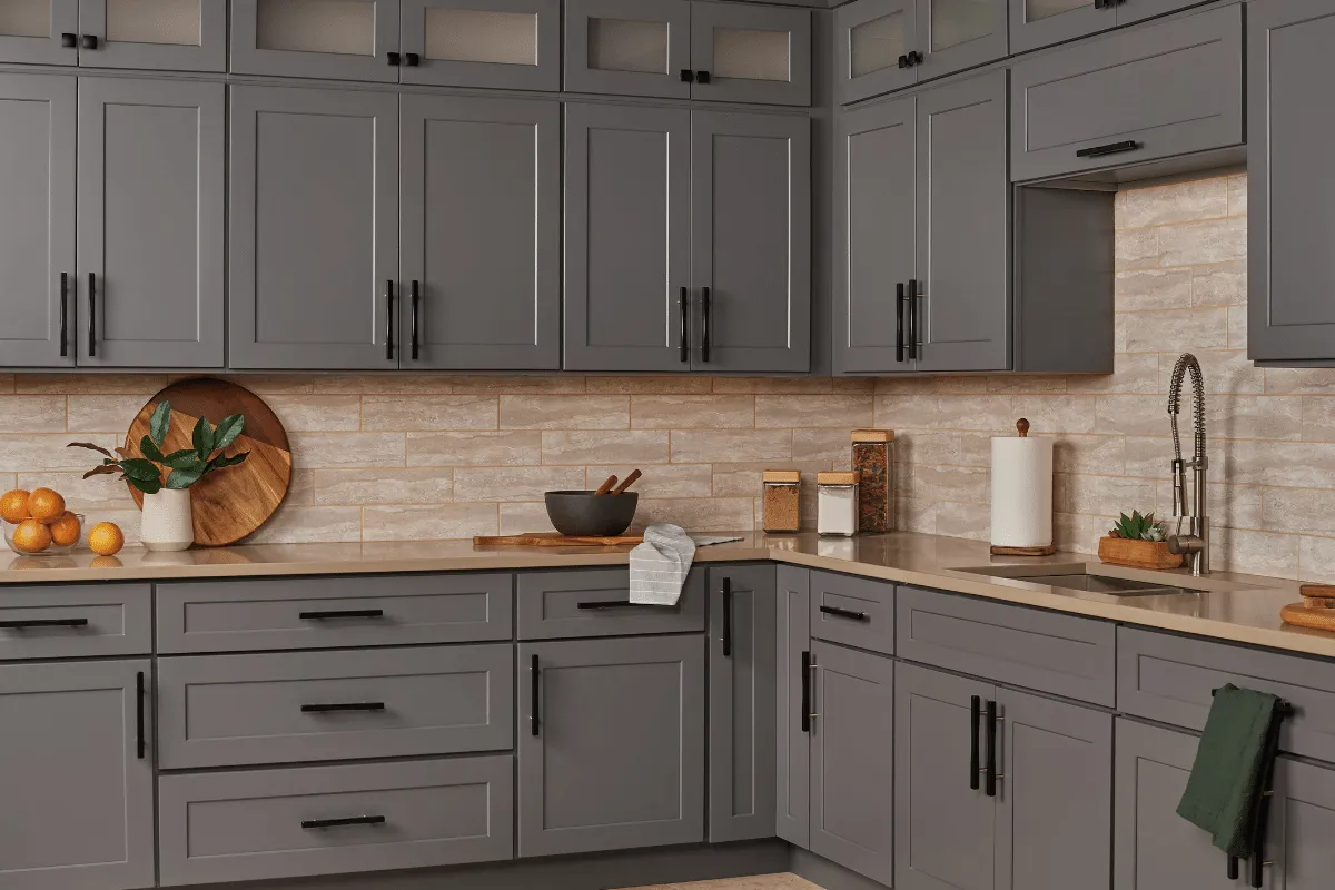 Gray kitchen cabinets
