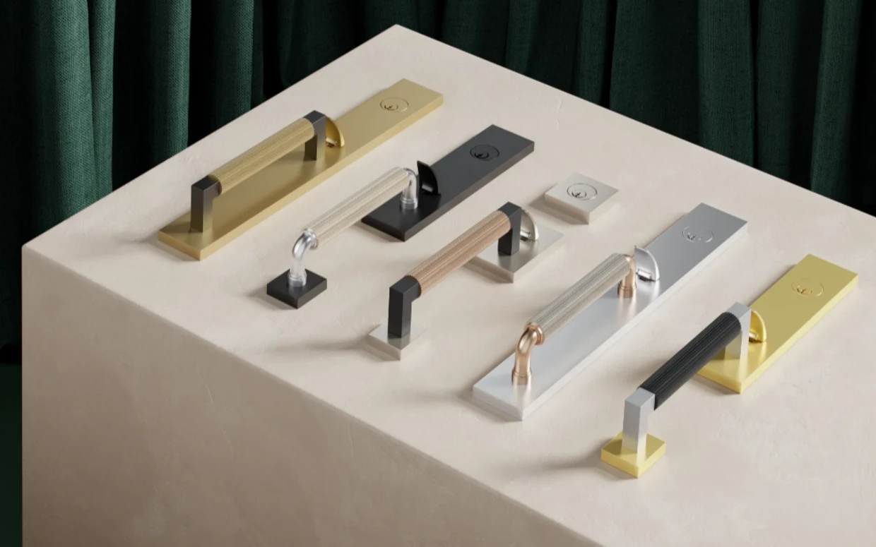 Cabinet pulls in several finishes