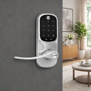 Lever handle on an interior door