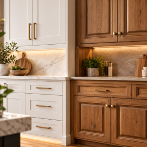 Shaker and modern kitchen styles