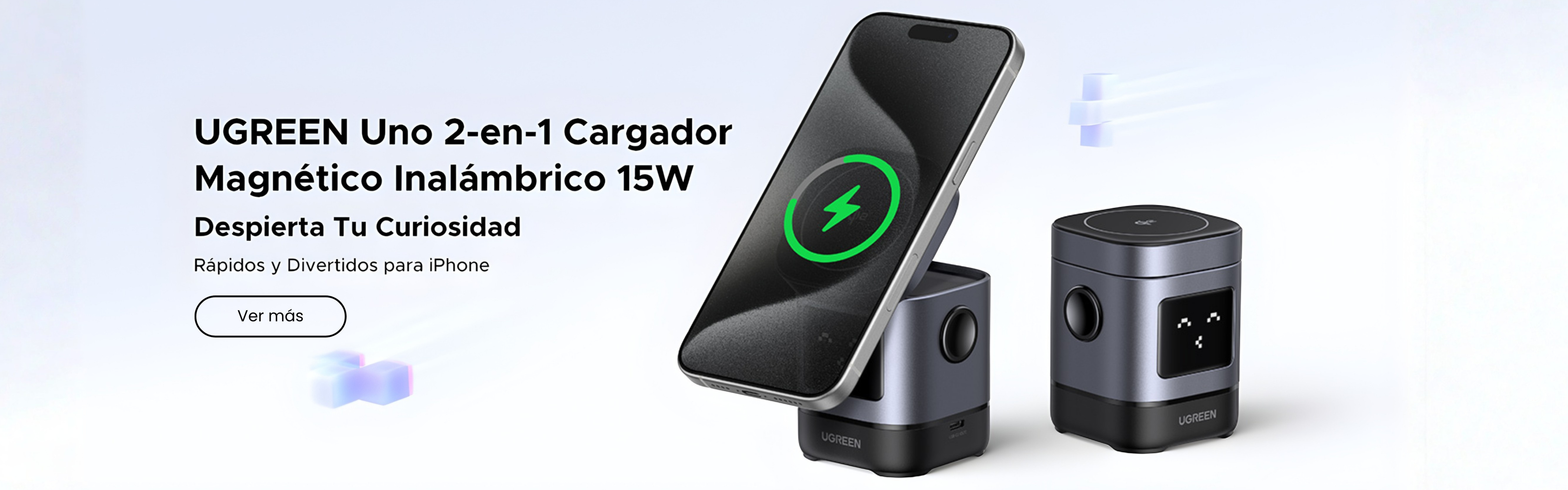 UGREEN Uno 2-en-1 Cargador Magnético Inalámbrico 15W