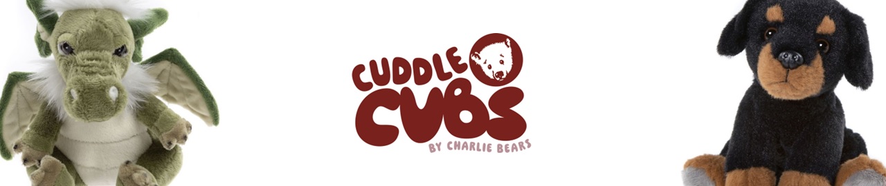 Banner Cuddle Cubs by Charlie Bears – besonders weiche, handliche Plüschtiere für Babys und Kinder, ideal zum Kuscheln, Spielen und als kleines Geschenk.