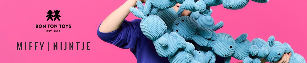 Banner Miffy Kuscheltiere – nachhaltige ECO Cord Plüschhasen in vielen Farben und Größen, ikonisch, weich und zeitlos schön.
