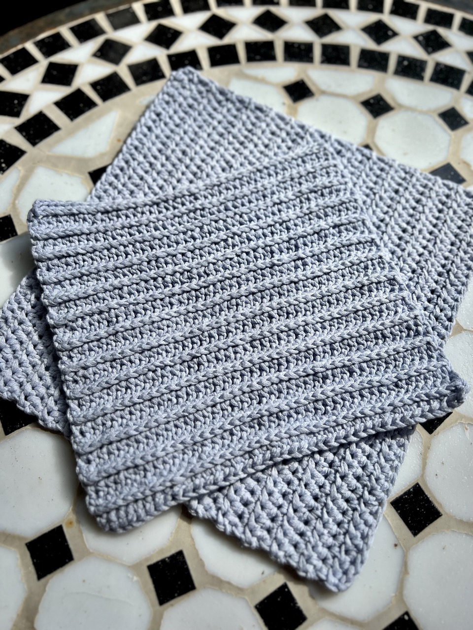 Topflappen gehäkelt im Rippenlook