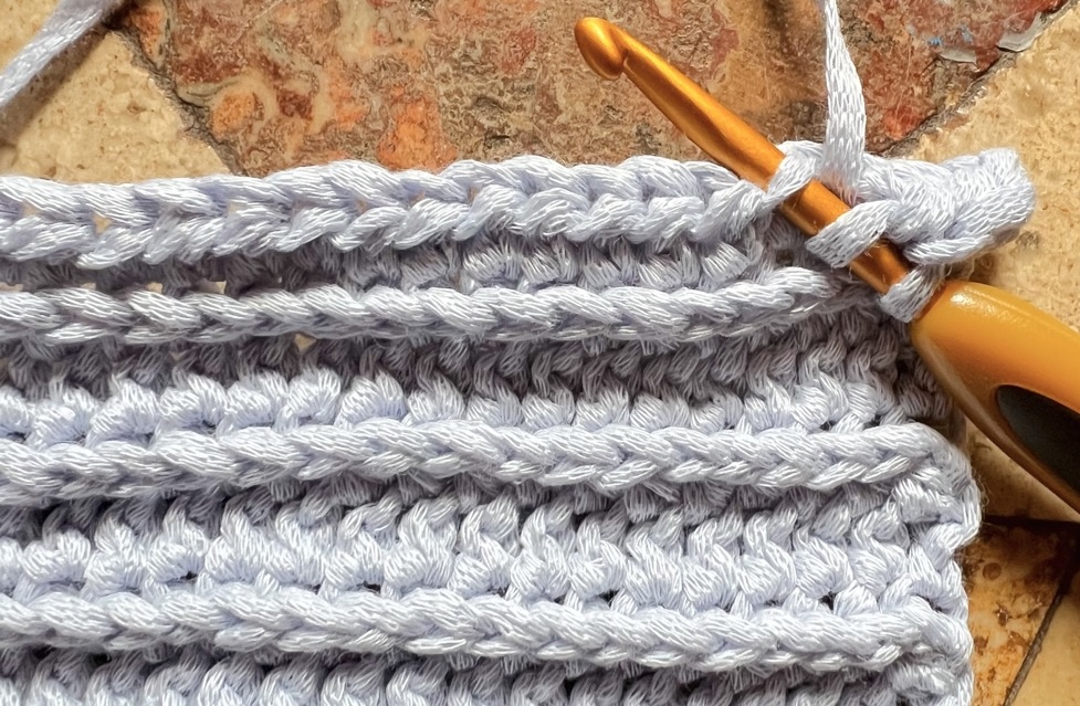 Topflappen gehäkelt im Rippenlook Extra Lasche Halbe Stäbchen