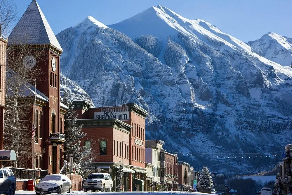 Winter view of Telluride, Colorado