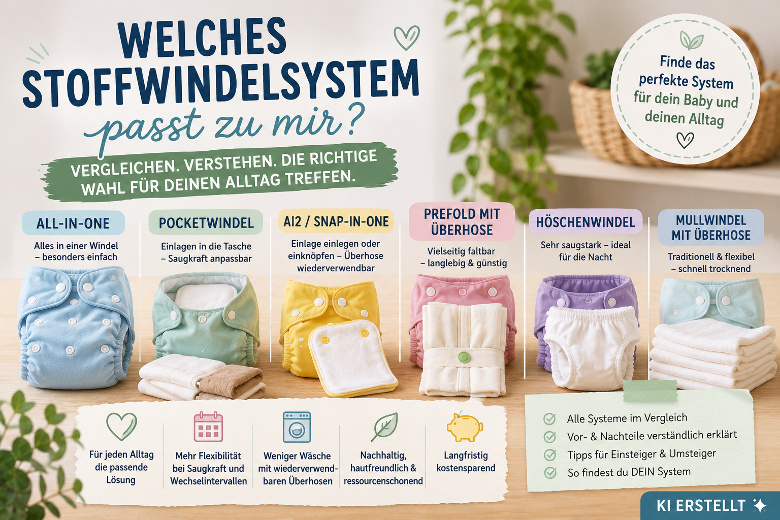 Welches Stoffwindelsystem passt zu mir