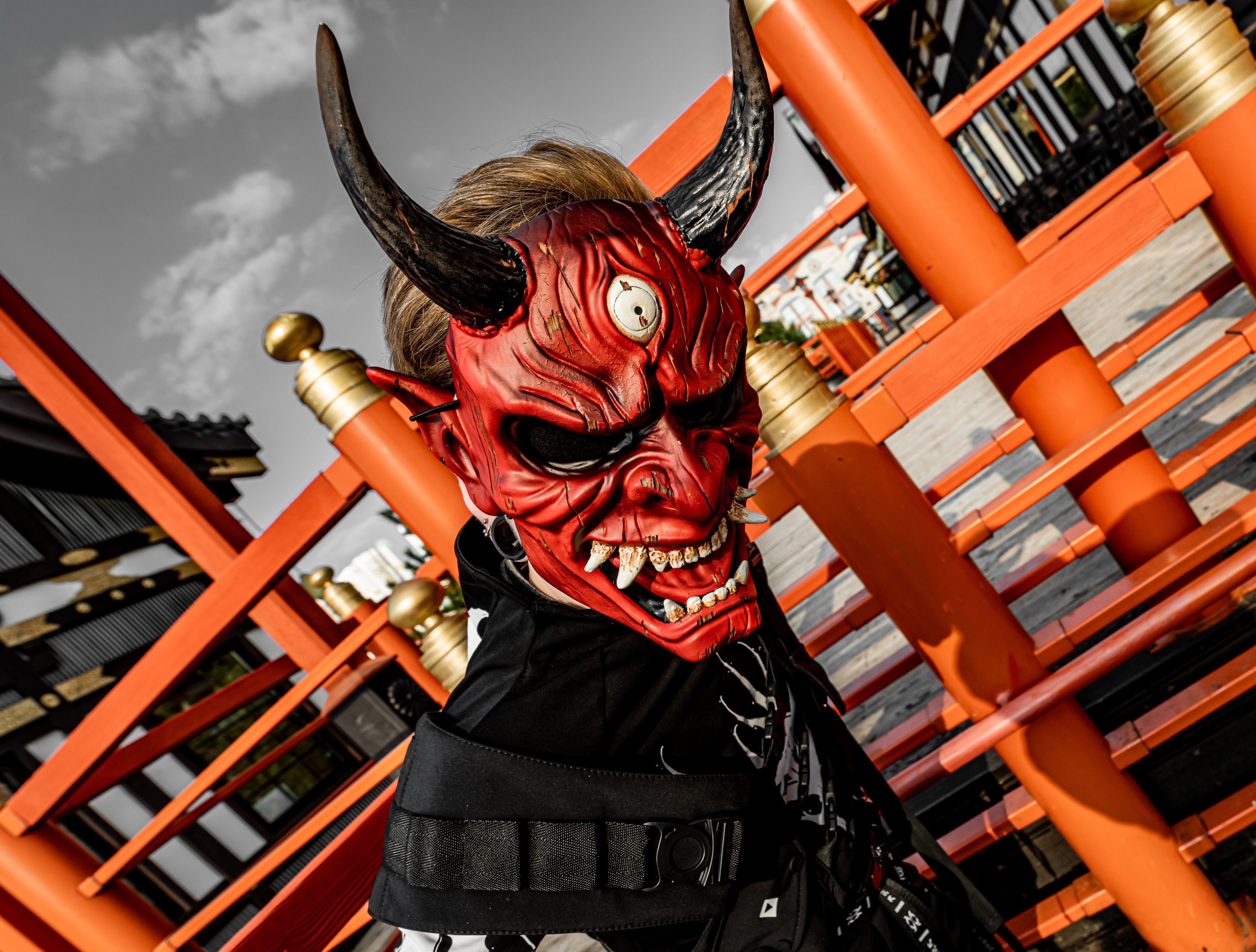 Oni Demon mask for Yokai cosplay