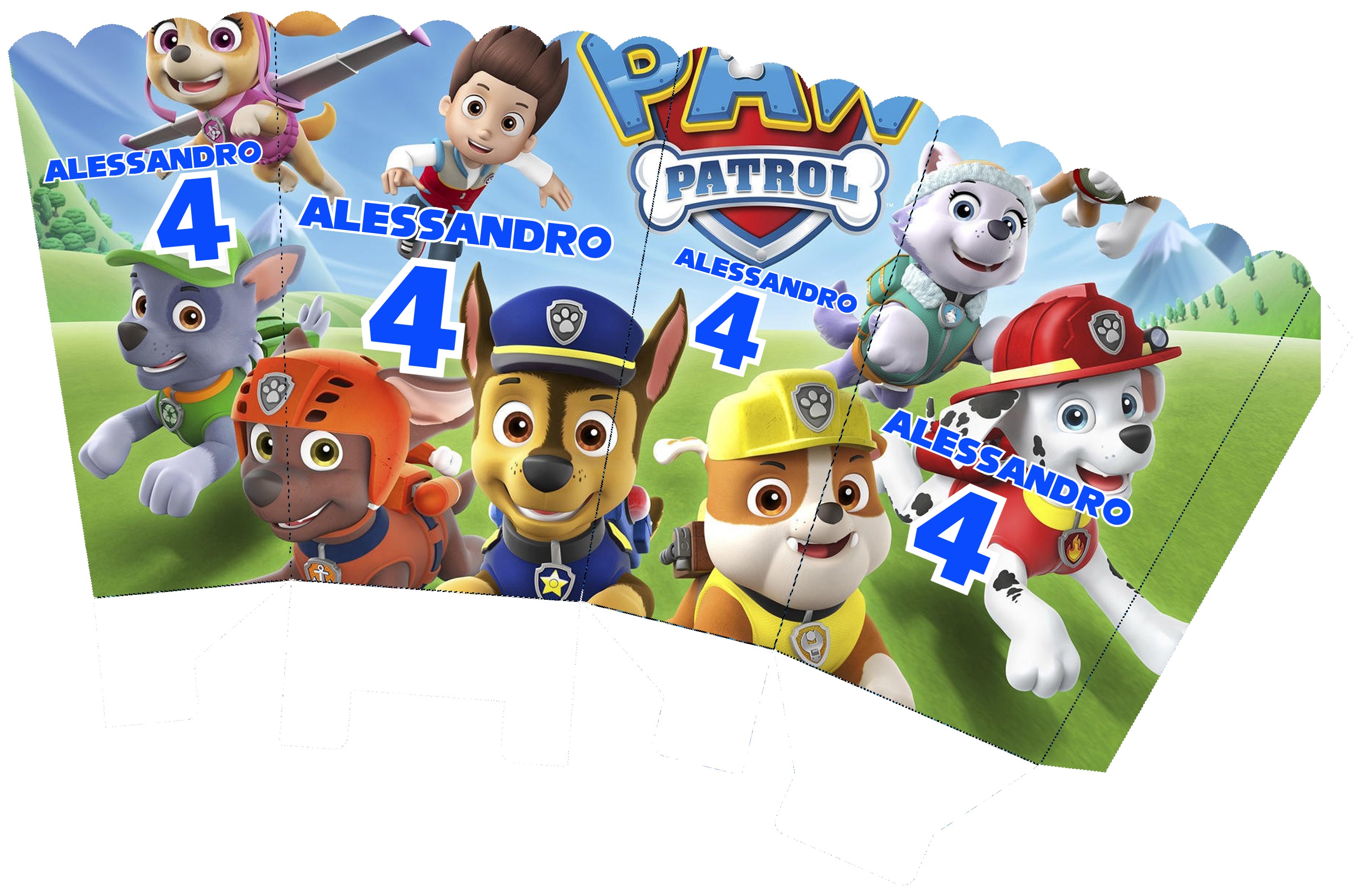 scatoline popcorn personalizzabili paw patrol