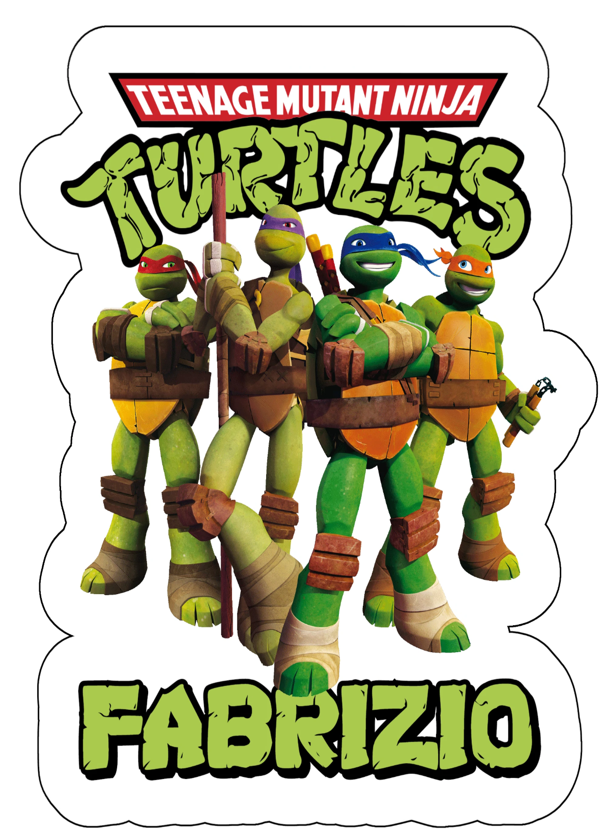 Sagome in Polistirolo Centrotavola festa personalizzata tartarughe ninja turtle
