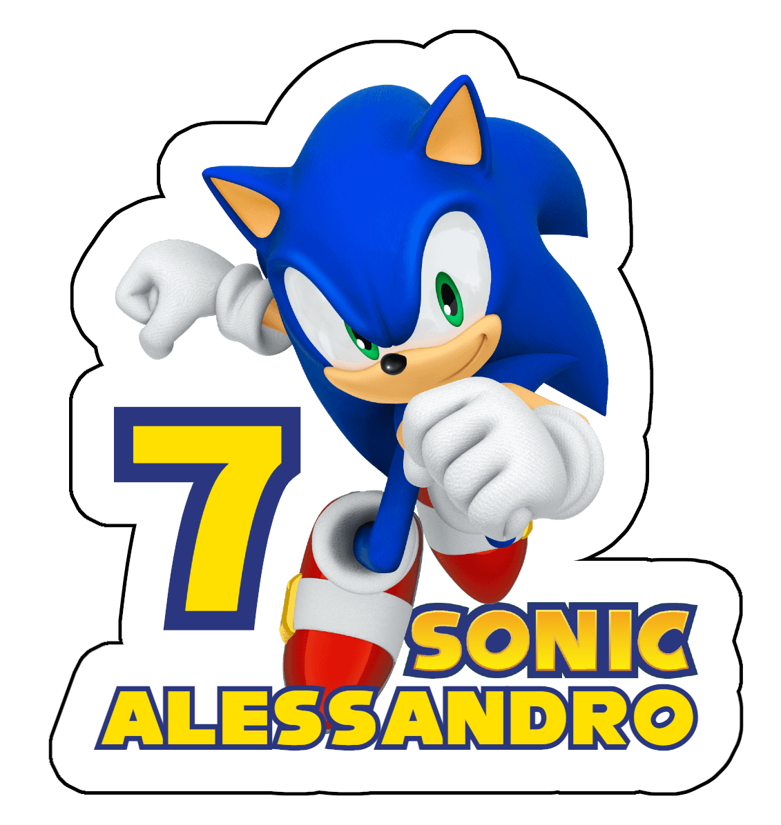 Sagoma polistirolo centrotavola festa a tema sonic