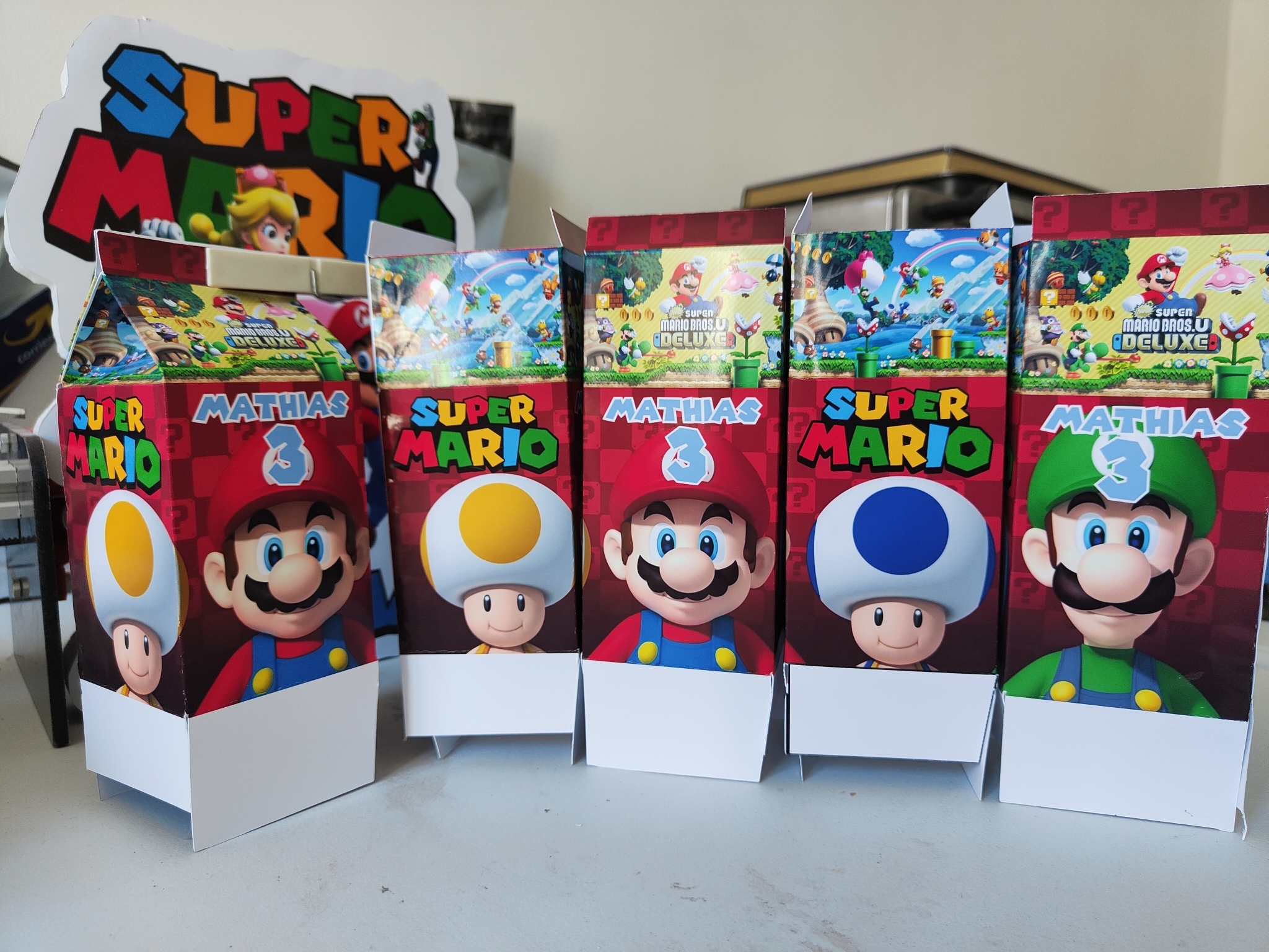 Scatoline Super Mario Bros personalizzate festa compleanno a tema