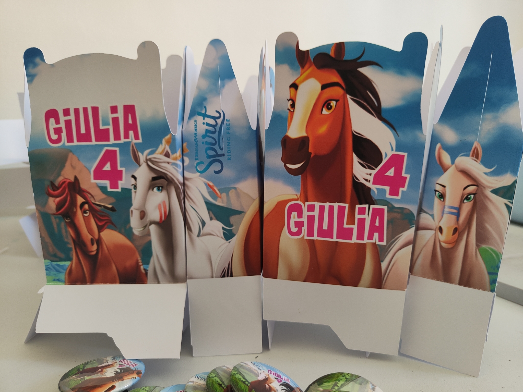 Scatoline Spirit Cavallo personalizzate festa compleanno a tema