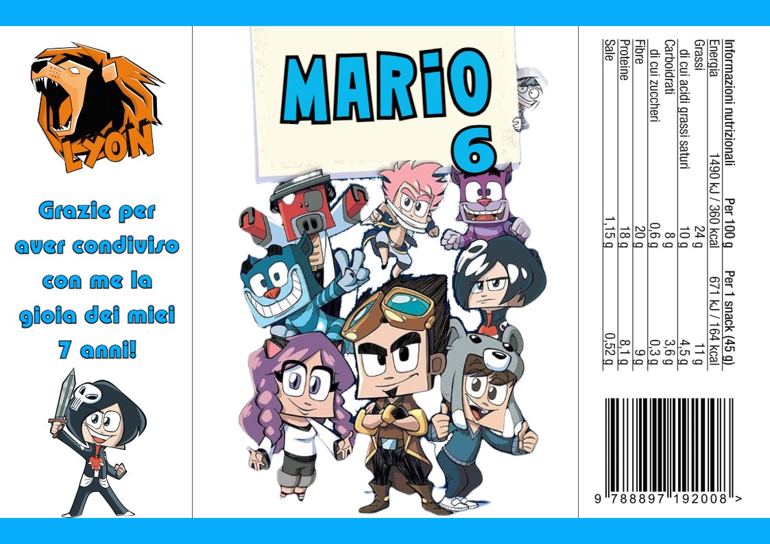 30 Sacchetti buste patatine piccole 25gr. personalizzati feste a tema lyon gamer youtube