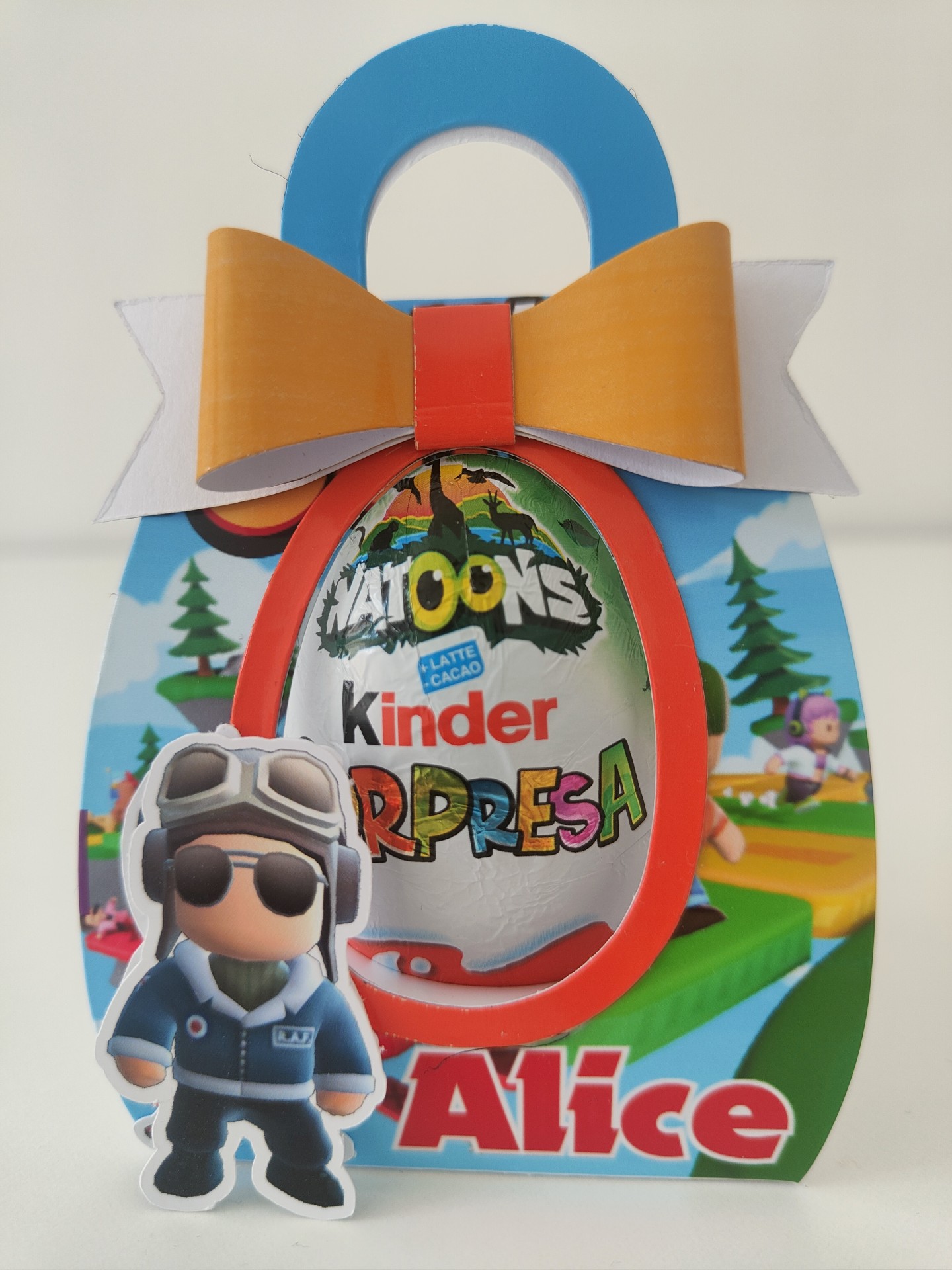 scatoline personalizzate porta ovetto kinder sorpresa regalini fine festa compleanno personalizzate stumble guys