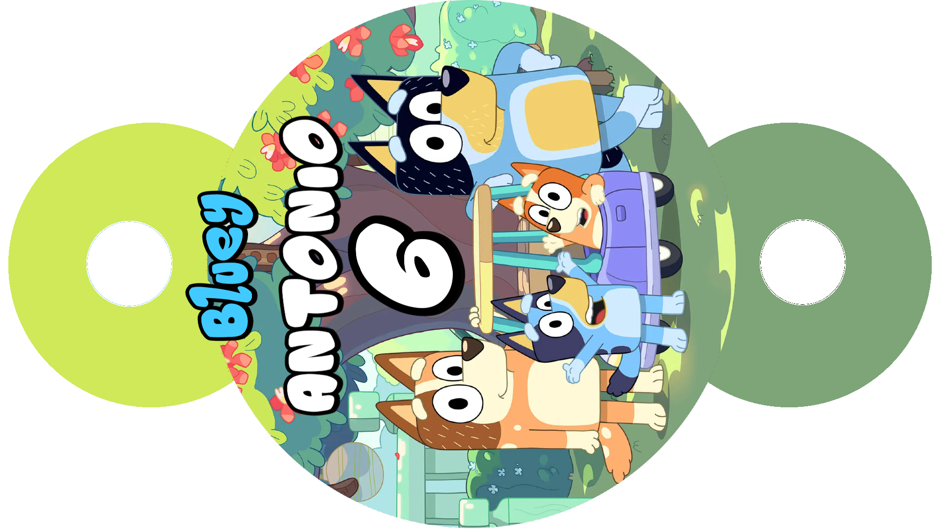 cannuccia personalizzata Bluey addobbi festa compleanno
