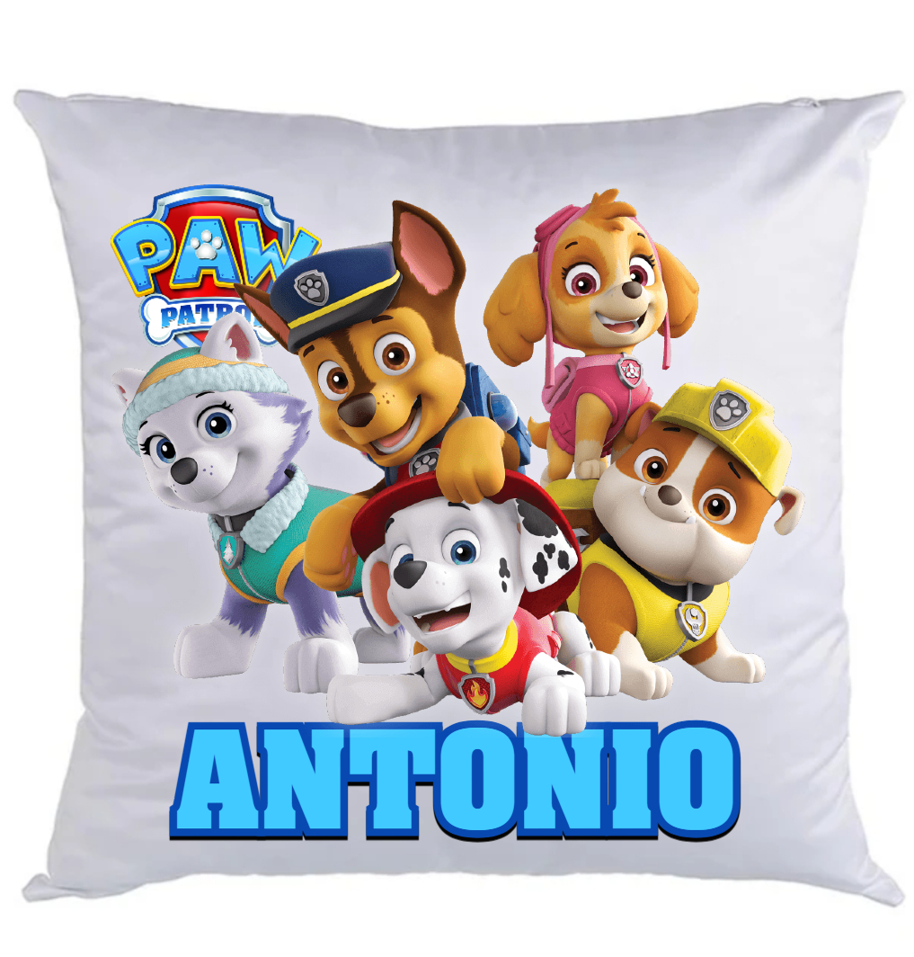 Federa Cuscino personalizzato con nome stampa foto in DTF Paw Patrol