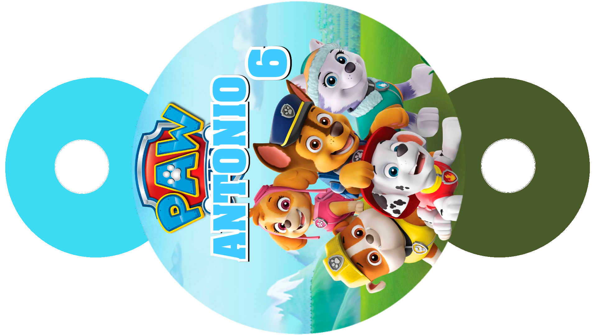 cannuccia personalizzata paw patrol addobbi festa compleanno