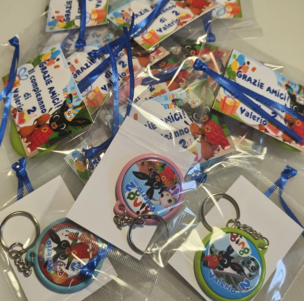 gadget bing personalizzati personalizzabili regalini fine festa compleanno a tema bing